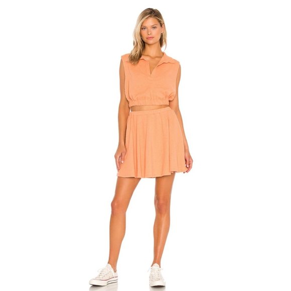 Free People Beach Ace Set Matching Two Piece Skort Skirt Shorts Cropped Tank Top - Picture 14 of 16